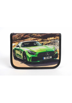 Piórnik z 2 klapkami Car zielony
