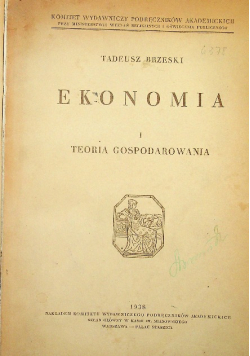 Ekonomia i teoria gospodarowania 1938 r.