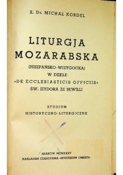 Liturgja mozarabska 1935 r.