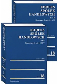 Kodeks spółek handlowych Komentarz Tom 1-2