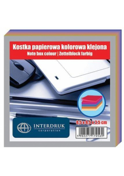 Kostka papierowa 85x85x35mm kolorowa klejona