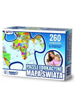 Puzzle 260 edukacyjne Mapa świata