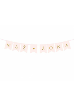 Baner Mąż Żona jasno różowy 15x110cm
