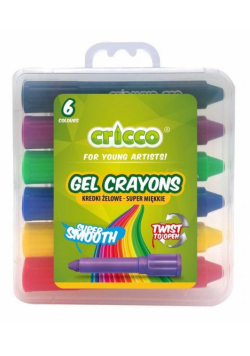 Kredki żelowe Twist 6 kolorów CRICCO