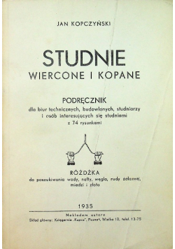 Studnie wiercone i kopane 1935 r.