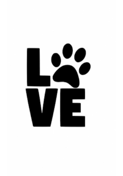 love dog  paw print Writing Drawing Journal