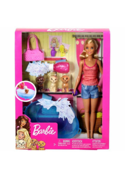 Barbie Kąpiel piesków zestaw + lalka