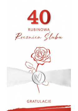Karnet Rocznica Ślubu 40 - rubinowa
