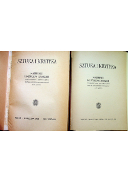 Sztuka i Krytyka 2 tomy