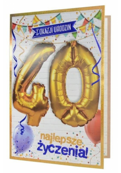 Karnet QBL-004 Urodziny 40 + balony