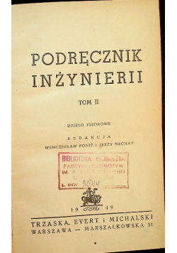 Podręcznik inżynierii tom 2 1949 r.