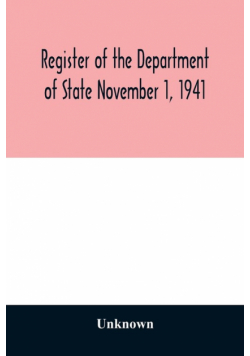 Register of the Department of State November 1, 1941