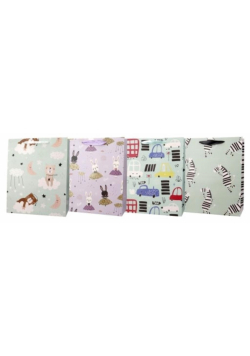 Torba prezentowa 31x42 auta, zebry mix