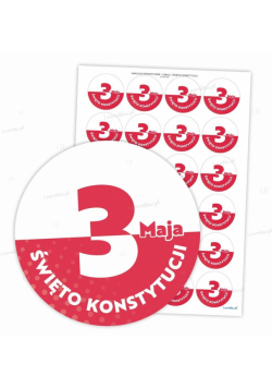Naklejki patriotyczne - 3 maja 40mm 24szt