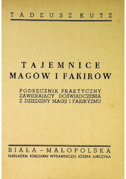 Tajemnice  magów i fakirów1930 r.