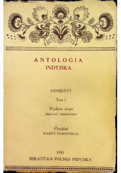 Antologia indyjska Sanskryt Tom I