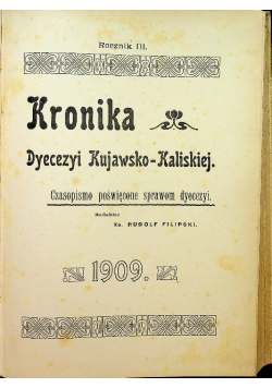 Kronika dyecezji Kujawsko Kaliskiej 1909 r
