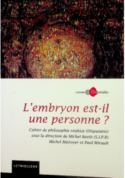L Embryon Est il une personne