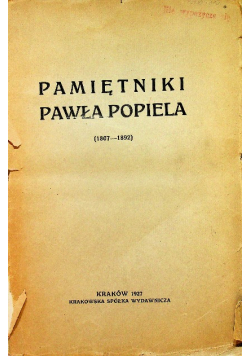 Pamiętniki Pawła Popiela 1927 r