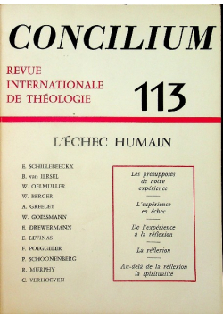 Concilium 113 L ' Echec Humain