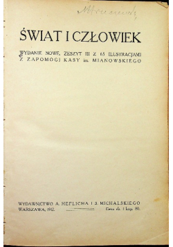Świat i człowiek Zeszyt 3 1912 r.