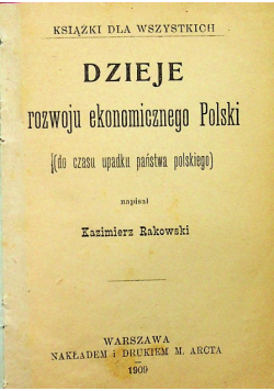 Dzieje rozwoju ekonomicznego polski 1909 r.