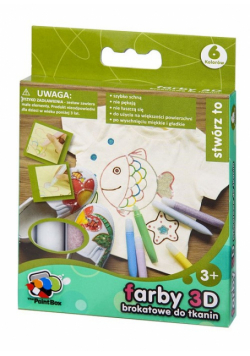 Farby 3D brokatowe do tkanin 6 kolorów