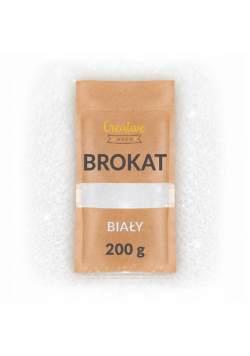 Brokat sypki do farb dekoracji biały 200g