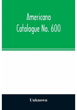 Americana Catalogue No. 600