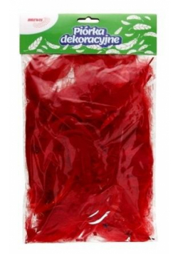 Piórka dekoracyjne czerwone 7g