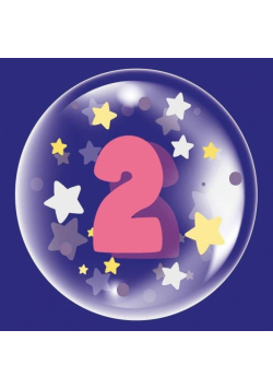 Balon 45cm dla dziewczynki cyfra 2 TUBAN