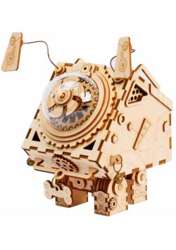 Puzzle Drewniane 3D Pozytywka Steampunk pies