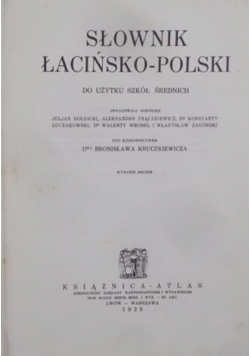 Słownik Łacińsko  Polski  1925 r.