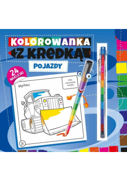 Kolorowanka z kredką. Pojazdy