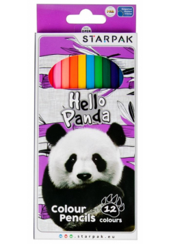 Kredki ołówkowe 12 kolorów Panda