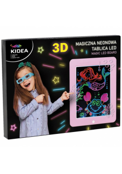 Magiczna neonowa tablica 3D LED różowa KIDEA