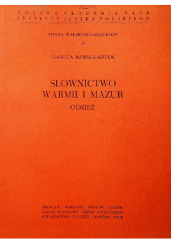 Słownictwo Warmii i Mazur Odzież