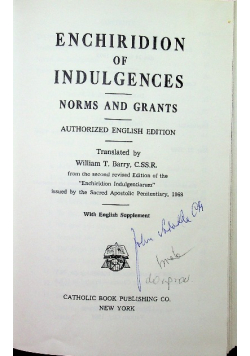 Enchiridion of indulgences