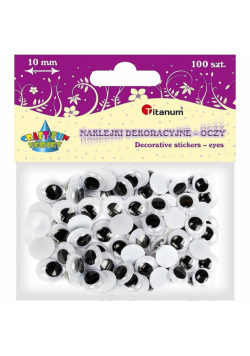 Oczy samoprzylepne bez rzęs 10mm okrągłe 100szt