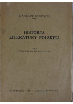 Historja literatury polskiej tom I 1927 r.