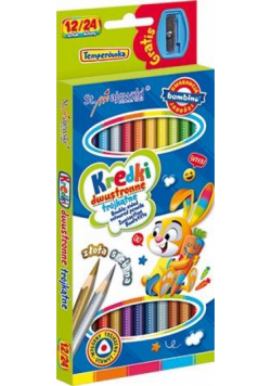 Kredki trójkątne dwustronne 12/24 kolory BAMBINO