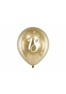 Balony Gloss 18-stka złote 30cm 6szt