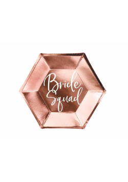 Talerzyki Bride Squad różowe złoto 23cm 6szt