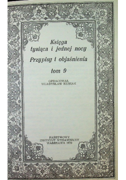 Księga tysiąca i jednej nocy Tom 9