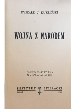 Wojna z narodem