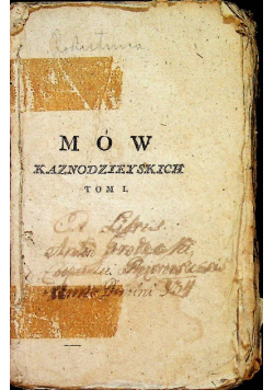 Mowy kaznodzieyskie Tom I 1804 r.