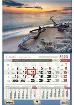 Kalendarz 2023 Trójdzielny jednodzielny Morze