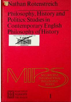 Philosophy history and politics studies in contemporary English Philospohy of History