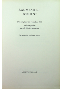Raumfahrt wohin