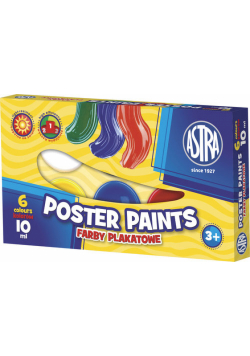 Farby plakatowe Astra 6 kolorów - 10 ml